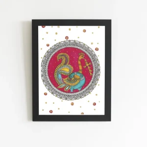 Kalamkari Peacock Gold Mandala