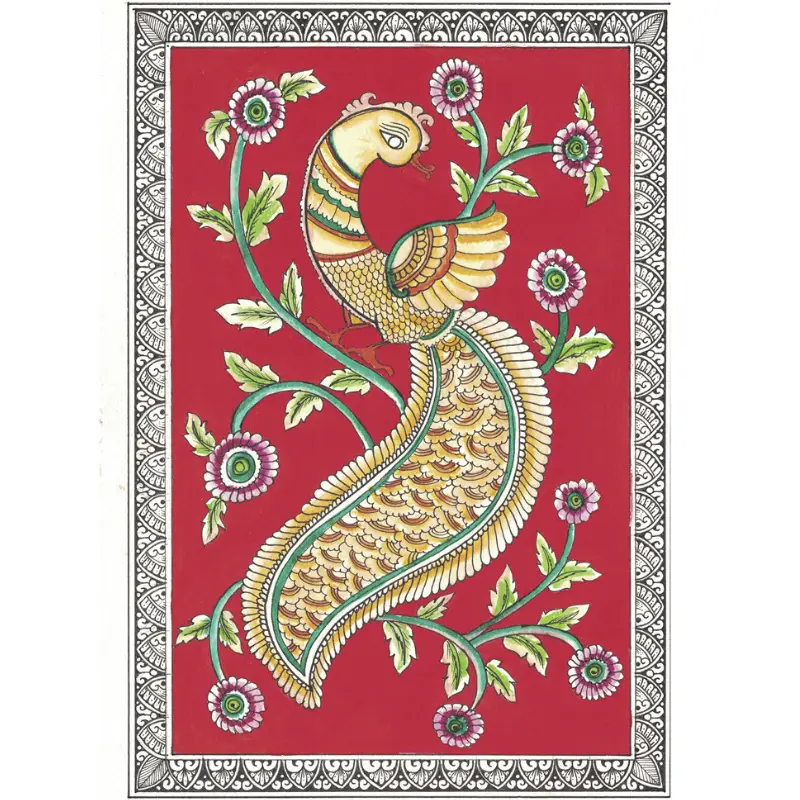 Kalamkari Peacock Mandala