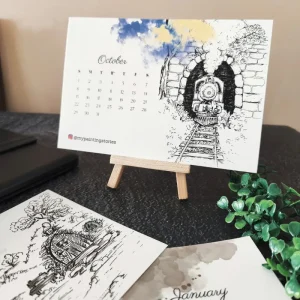 Urban sketching 2023 calendar with hand-drawn city scenes and artistic twist – mypaintingstories