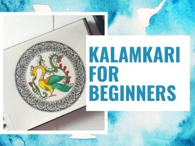 Kalamkari workshop beginner-level artwork with lion motif – mypaintingstories