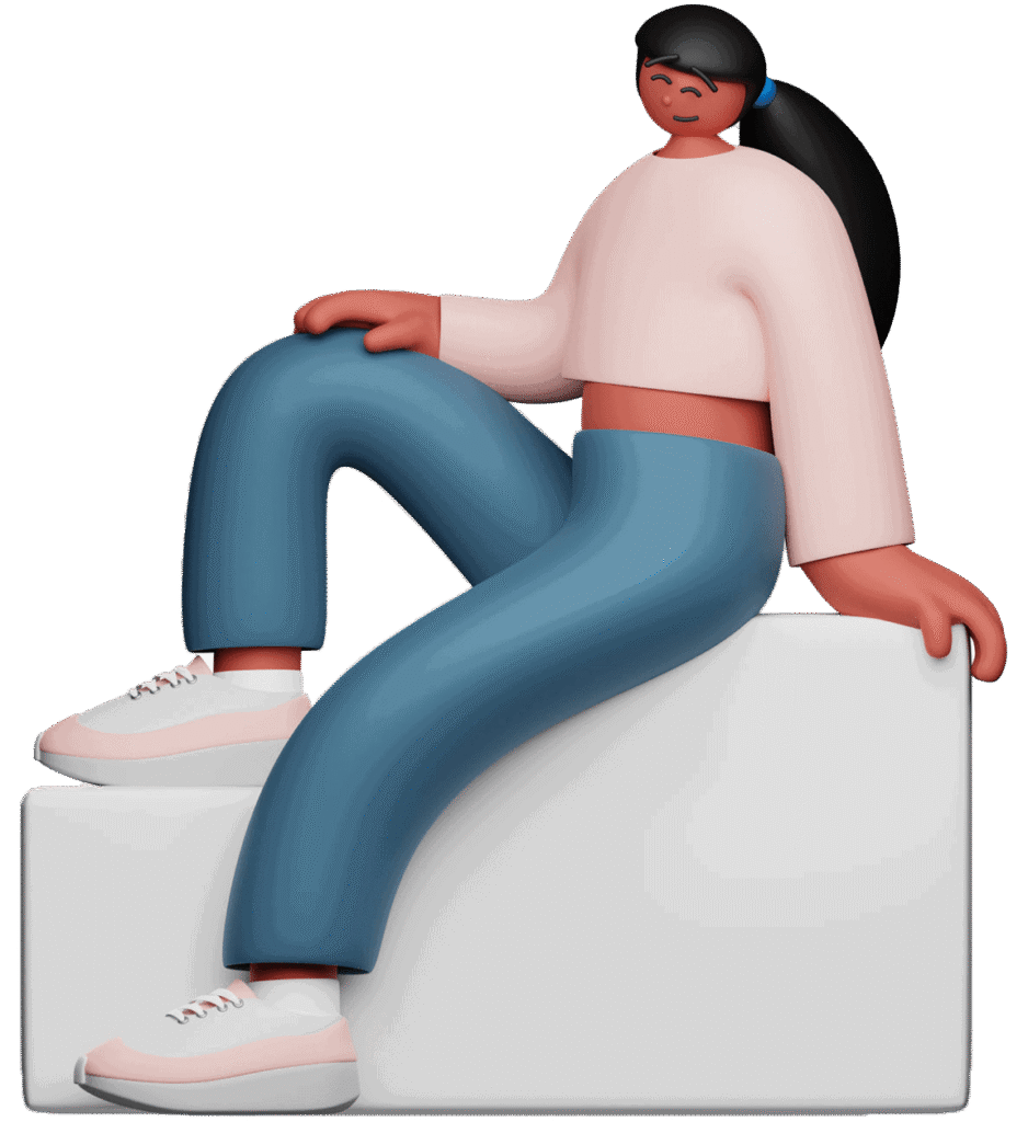3d girl sitting
