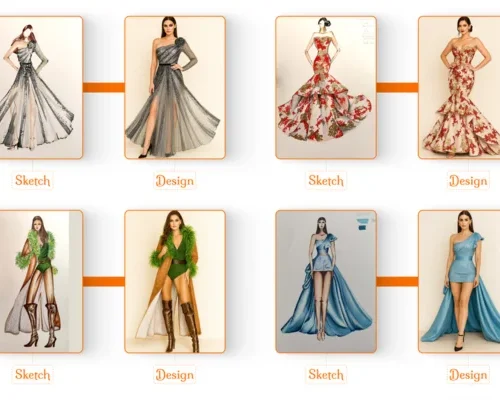 modern style designer sketches