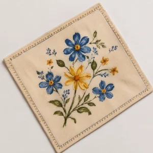 floral handkerchief with vintage motifs