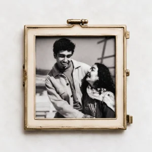vintage couples portrait in antique frame